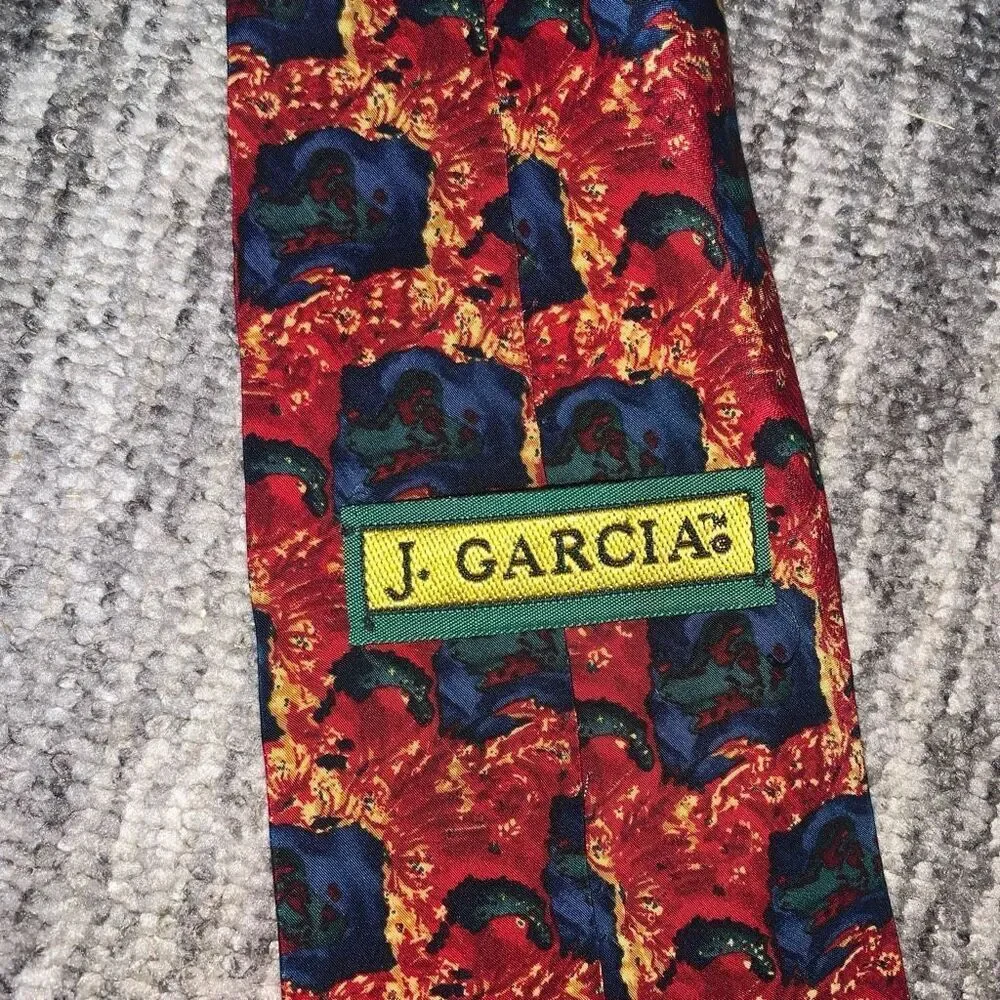 J Garcia Men 100% Silk Tie Necktie Collection Butterfly Red Blue Yellow Abstract